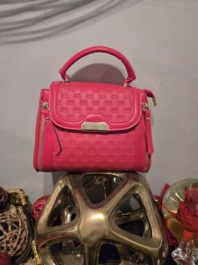 Red Top-Handle Women's Satchel- Crossbody Strap Inside Bag